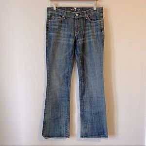 7 for all mankind women’s blue bootcut jeans 34” inseam. Size 31
